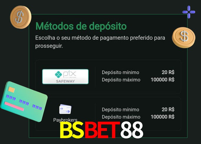 O cassino BSBET88 oferece uma grande variedade de métodos de pagamento